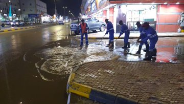 جهود أمانة منطقة الجوف أثناء الحالة المطرية