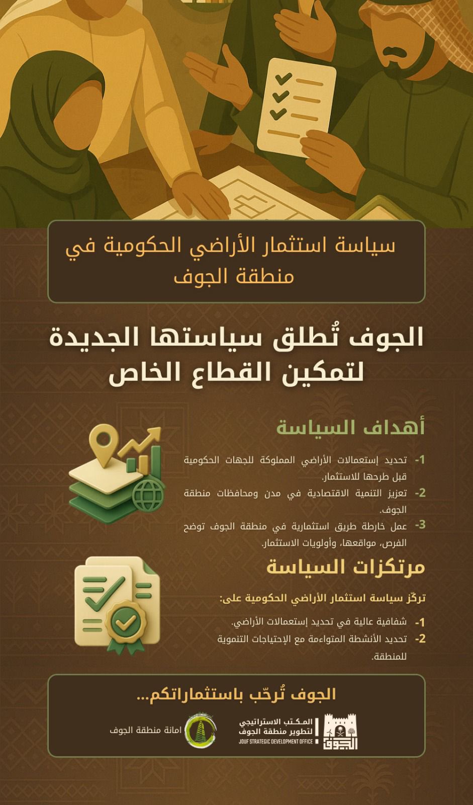 سياسة استثمار الأراضي الحكومية في منطقة الجوف