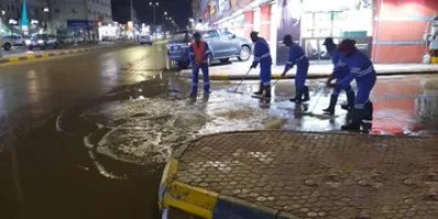جهود أمانة منطقة الجوف أثناء الحالة المطرية